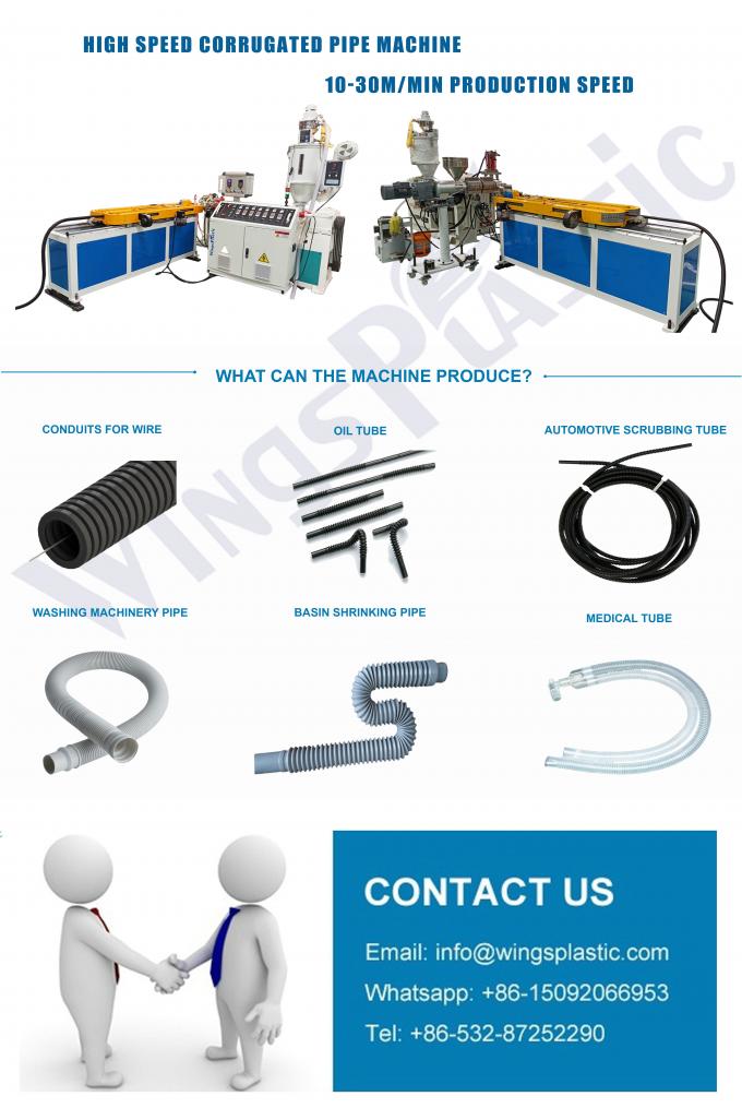 Plastic corrugated pipe corrugator machine