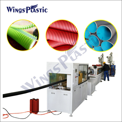 PE PVC Double Wall Corrugated Pipe Extrusion Machine,Plastic Corrugated Pipe Extrusion Line