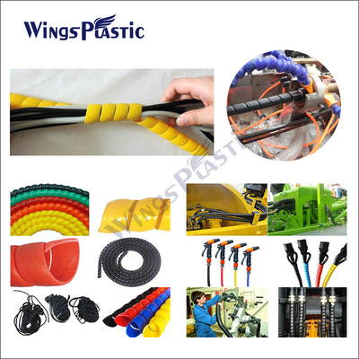 Hose Spiral Protective Wraps Making Machine / PE PP Hose Protector Extrusion Line